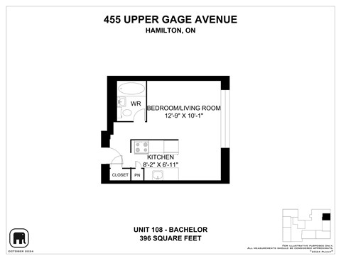 A floor plan for a unit at 455 Upper Gage Avenue in Hamilton, ON.